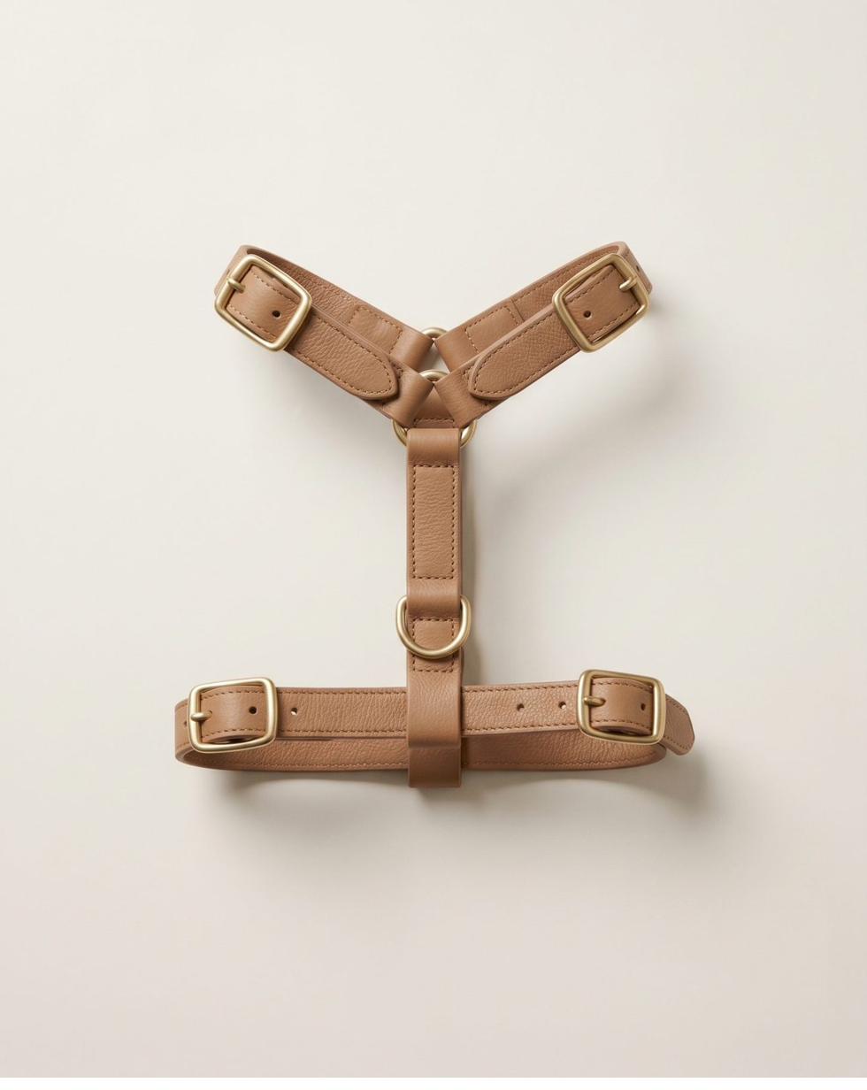 Private-label leather dog harness