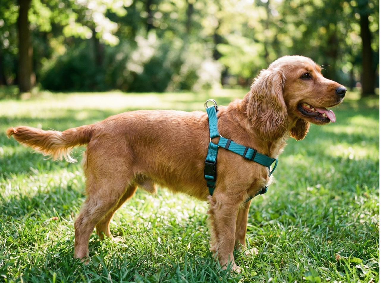 Adjustable webbing dog harness