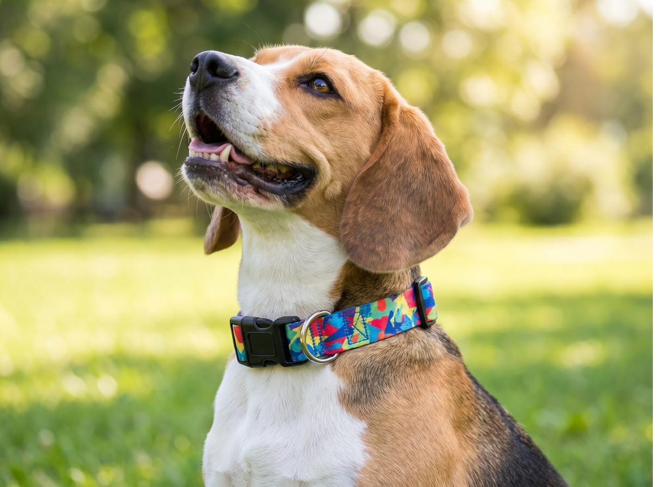 Printed webbing dog collar for private-label pet brands