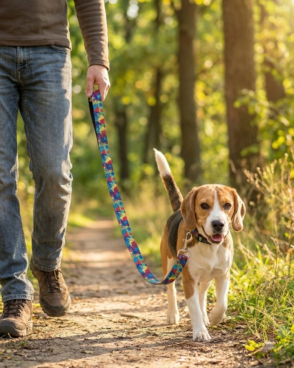 Printed webbing dog leash